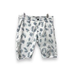 Oyhan Mens Tropical Leaf Print Shorts Cotton Polyester Blend US 36